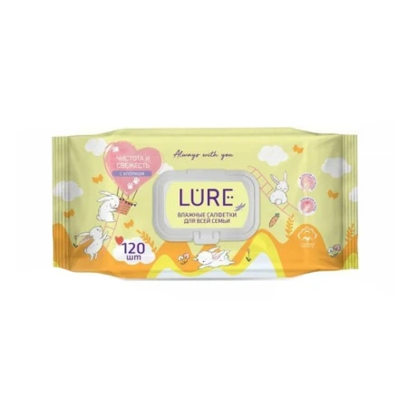 Влажные салфетки LURE 120шт. для всей семьи с крышкой big-pack (12)60668