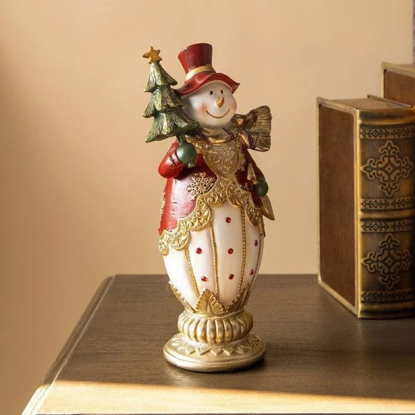 Фигурка новогодняя Снеговик 10,5*8*23см полистоун (18)