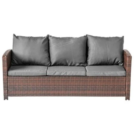 Набор мебели иск.ротанг Морис (диван 3х местный, 2 пуфа, 2 кресла, стол) темно-серый, арт.SFS020 (1)