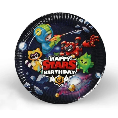 Тарелка бумажная 18см (набор 6шт.) Stars (75)