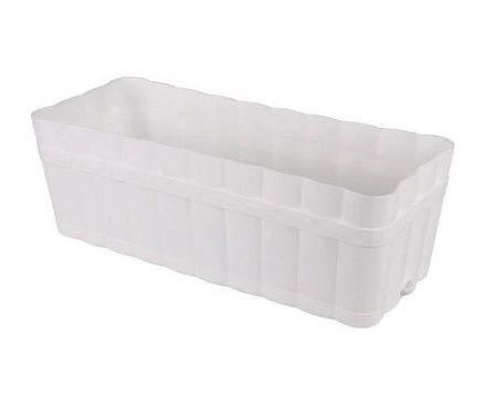 Балконный ящик 6л 34,5*14,5*14,5см пластик ИЗЮМИНКА с поддоном прямоугольный белый (24)