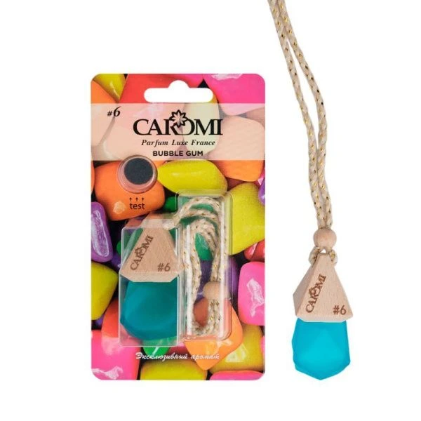Ароматизатор подвесной CAROMI #6 деревянный ромб 6мл Бубль Гум FR120298
