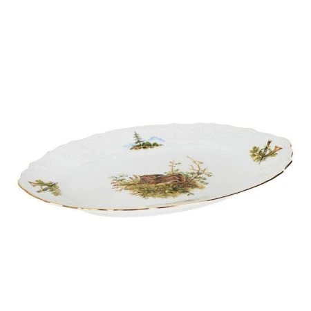 Блюдо 34см фарфор ОХОТА Бернадотт овальное
