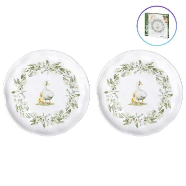 Тарелки мелкие набор 2шт 21*21,5*2,5см керамика Apple Garden десертные (18)