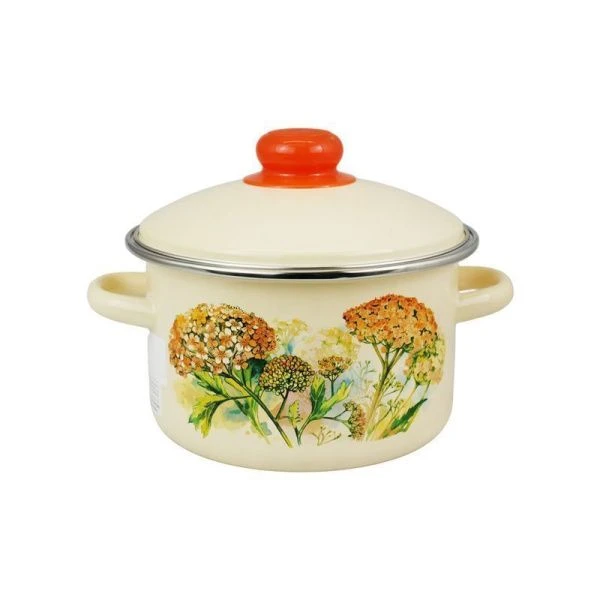 Набор кастрюль 3пр 2/3/4л эмаль АВГУСТ ваниль цилиндрический 2-3223/4 (1)