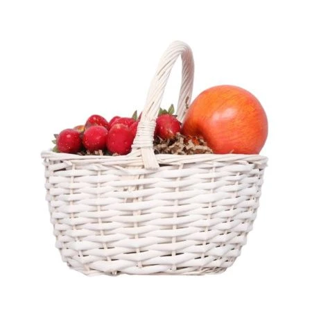 Корзина плетеная 23*19*12/23см ива белый (24)