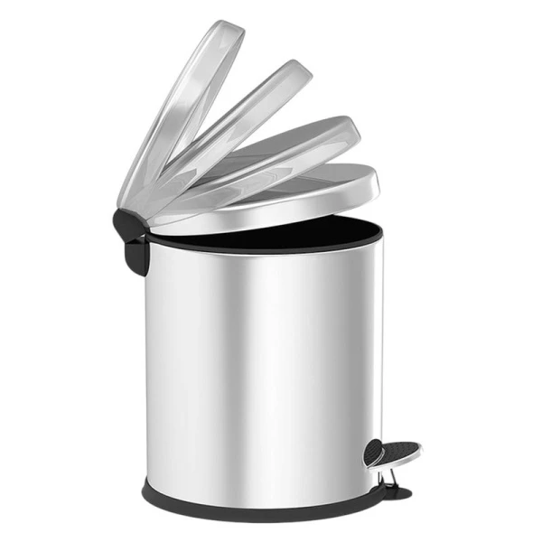 Ведро для мусора 40л нерж.сталь с педалью, крышка с плавным опусканием (4)