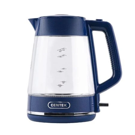 Чайник электрический 1,7л стекло Centek CT-1014 синий 2200Вт , LED-подсветка, STRIX контроллер (6)