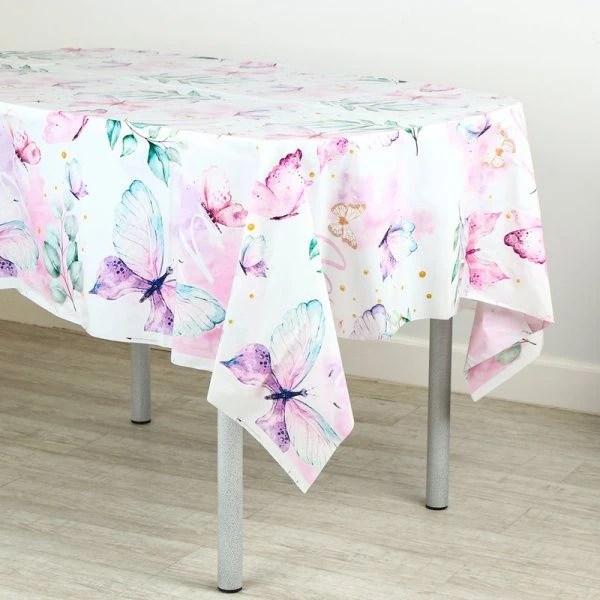 Скатерть полная запечатка 180*137см ПВХ БАБОЧКИ