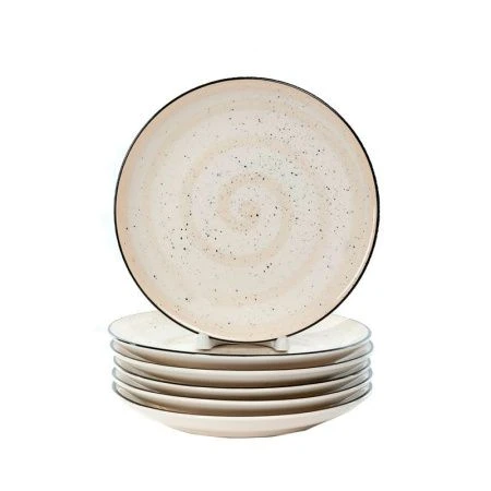 Тарелка мелкая 27см керамика Аэрография КРЕМОВЫЙ БРИЗ обеденная (6/24)