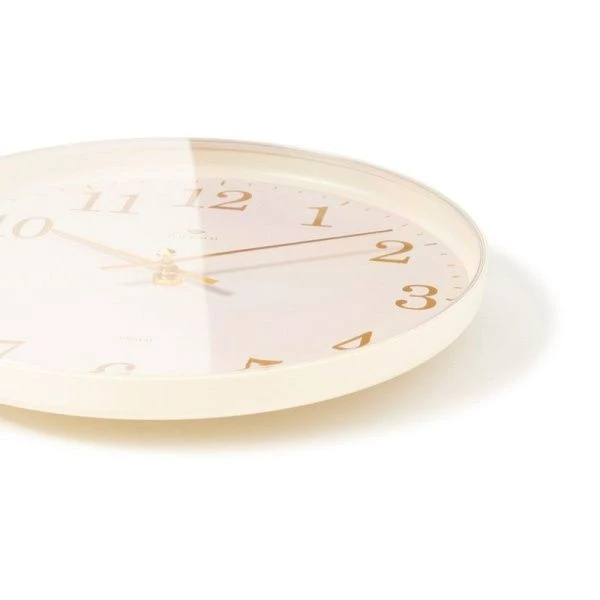 Часы настенные 25см пластик РУБИН Классика молочный (10)