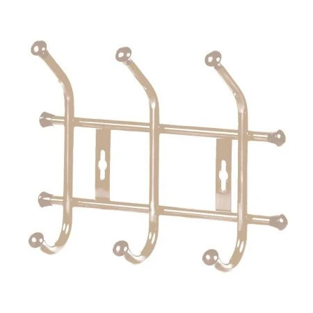Вешалка 3 крючка настенная 276*215мм металл бежевый металлик ВНТ3 (5)