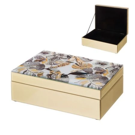 Шкатулка для украшений 24,5*17,5*8,5см МДФ/стекло ВРЕМЕНА ГОДА (8)