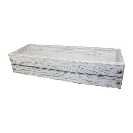 Кашпо дерево 63*20*13см белый лофт (1)