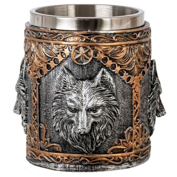 Кружка 450мл нерж.сталь Волк 16*12*11,5см (36)