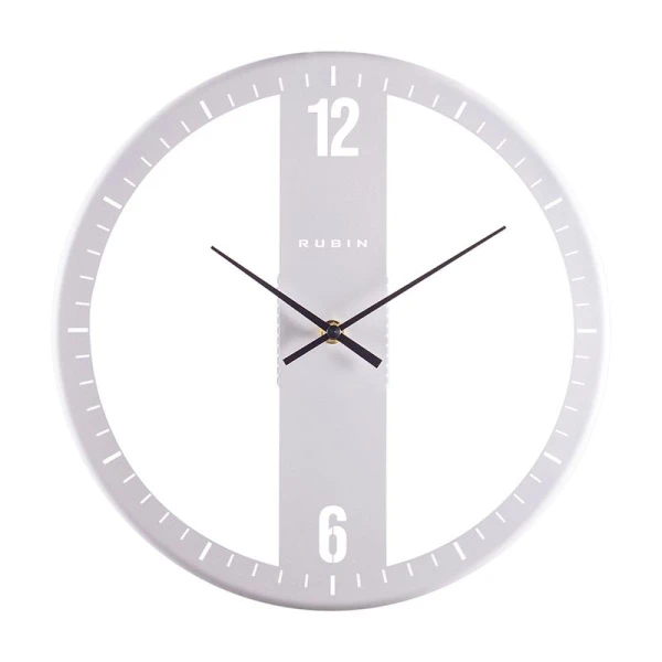 Часы настенные 32см металл РУБИН Классика открытая стрелка, белый (10)