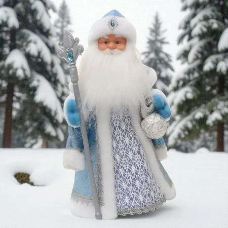 Фигурка новогодняя музыкальная Дед Мороз 40см + бантик 20A01-16 (18)