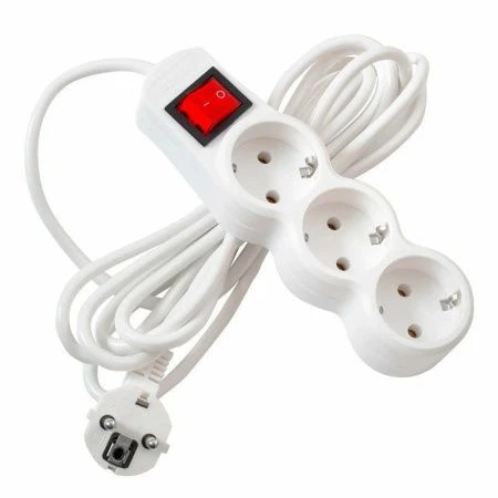 Удлинитель 3 гнезда пластик 3м 0,75кв.мм 10А ПВС с зазем, выкл-ем СТАРТ белый (20)