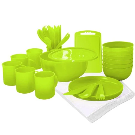 яяяНабор для пикника 38пр на 6 персон Пир в сумке 270*125*220мм лайм (5)