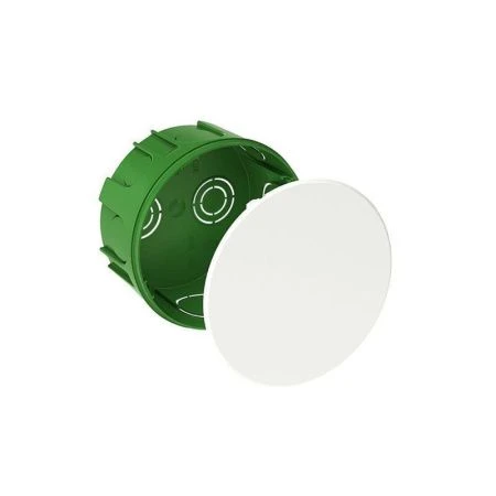 Коробка распредел. с крышкой для сплошных стен пластик (скр. уст) 100*50мм зеленая IMT35121 IP30(84)