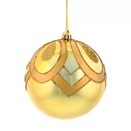 Украшение новогоднее шар Золотой вензель D10 см