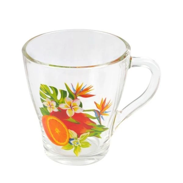 Кружка 250мл стекло Грация ТРОПИЧЕСКИЕ ФРУКТЫ (20)
