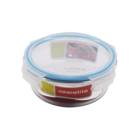 Контейнер пищевой 620мл стекло круглый синий SL620CB (12)