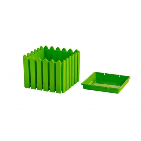 Кашпо 28,5*28,5*22,5см пластик ЛАРДО квадратное среднее салатовое (4)