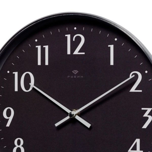 Часы настенные 25см пластик РУБИН Классика серый (10)