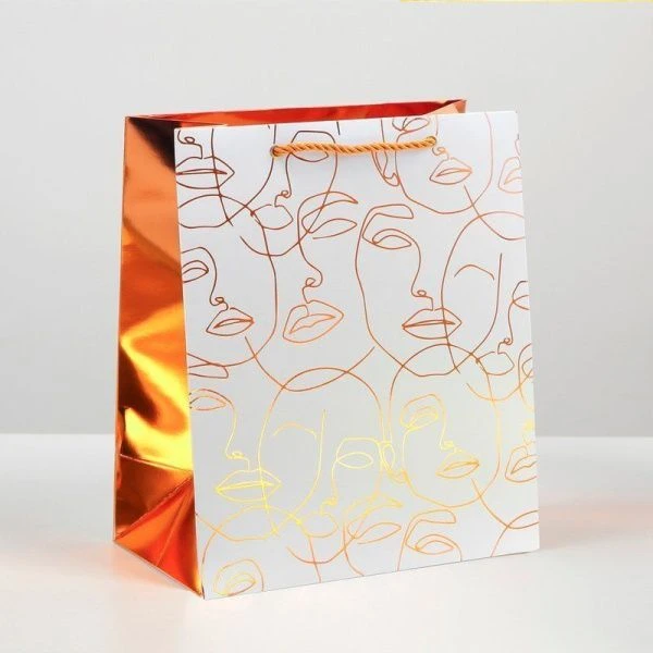 Пакет ламинированный 23*27*12см Бронза