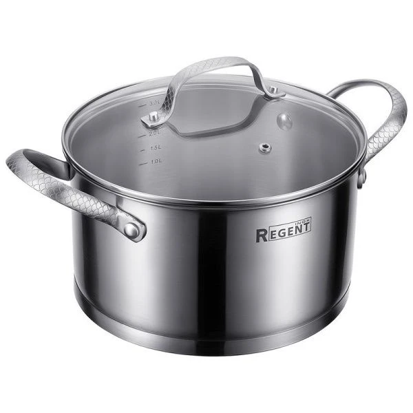 Кастрюля 3,4л h11см нерж.сталь Sirena со стекл.крышкой 20см 65-0320 (6)