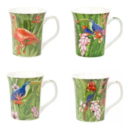 Кружка 370мл фарфор ТРОПИЧЕСКИЕ ПТИЦЫ 4 вида (48)