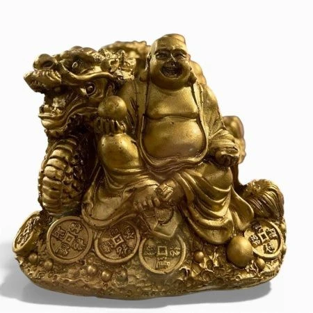 Фигурка Дракон с Хотеем 7,5см-6см оберегает и приумножает нажитое богатство 24-D-09