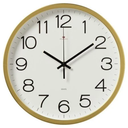 Часы настенные 30см пластик РУБИН Классика золотой (10)