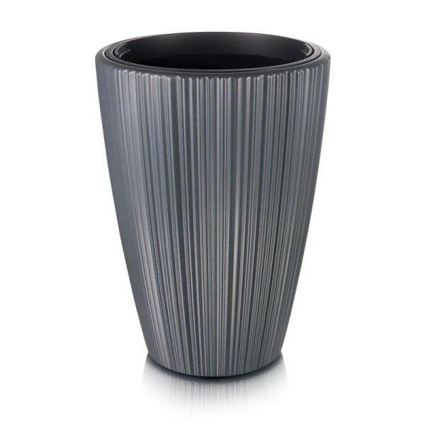 Кашпо 45л 390мм пластик Tocco с дренажной вставкой 20л графитовый (2)