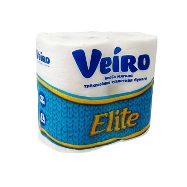 Бумага туалетная 4шт 17,5м VEIRO ELITE 3-х слойная (10)