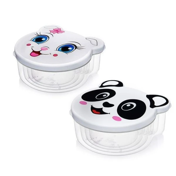 Набор контейнеров пищевых 4пр пластик Pets с белой крышкой (24)