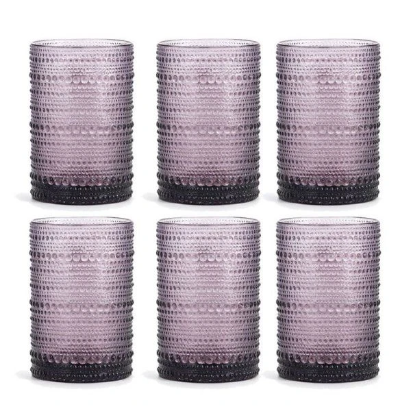 Стаканы набор 6шт 400мл стекло высокие Jupiter Fortessa фиолетовый (А130)(А53)