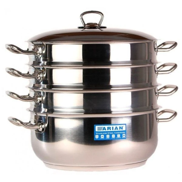 Мантоварка 3-х уровневая 8л (дно d22.5см) нерж.сталь Ариан Гастро со стекл.крышкой 30см 4KTCKK0830001 (1)