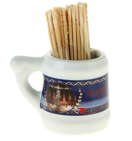 Кружка 4,5*6см керамика ВОЛГОГРАД с зубочистками 697161