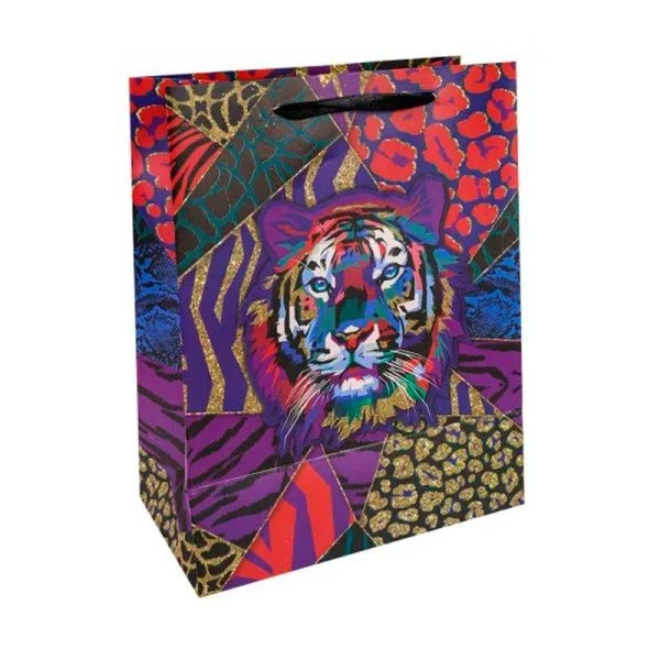 Пакет подарочный 45,5*33*10,2см Тигр с мат. лам., глиттером и 3D картинкой