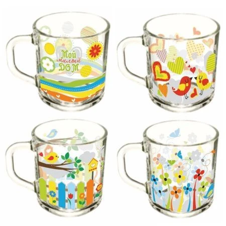 Кружка 200мл стекло Greеn tea МИЛЫЙ ДОМ h=91 d=73 07с1335ДЗ (20)