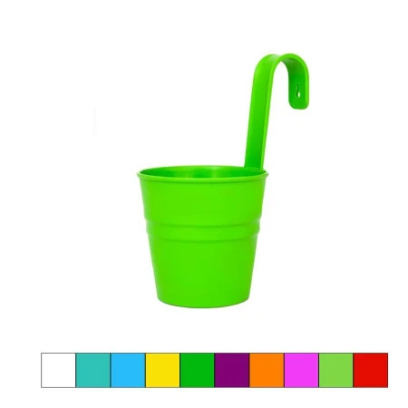 Кашпо настенное 13,5*9,6*25см пластик ВЕДРО салатовое (10)