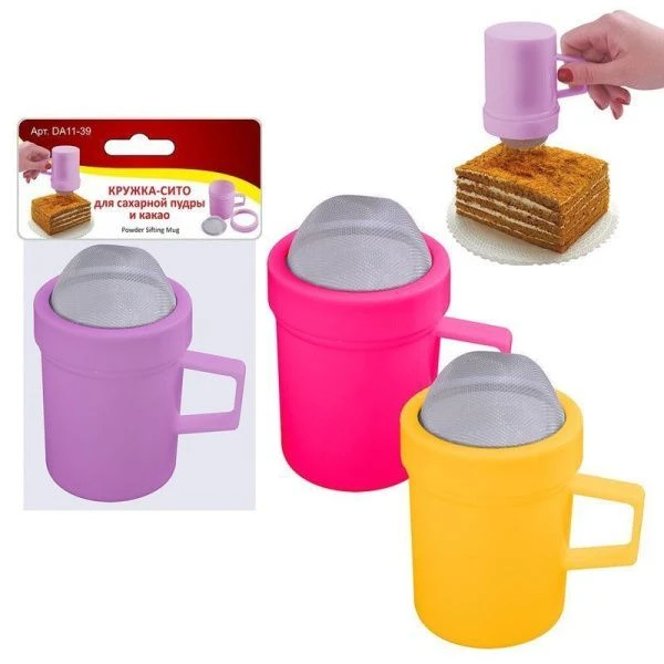 Кружка-сито для сахарной пудры и какао пластик DA11-39 (12/144)