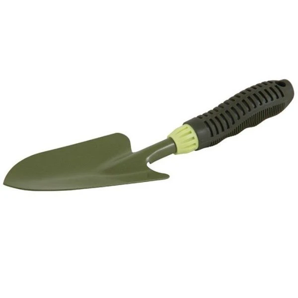 Совок посадочный нерж.сталь порошковой окраски 18*8,5*3см резин.ручка PARK 2017 (48)