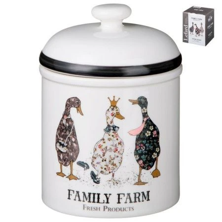 Банка для сыпучих продуктов фарфор 500мл 14см FAMILY FARM (18)
