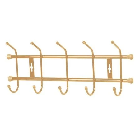 Вешалка 5 крючков настенная 470*180мм металл золото ВН5 (5)