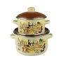 Набор посуды 3пр 2/3/4л эмаль ПАРИЖСКОЕ КАФЕ цилиндрический ванильный 2-222/6 (1)