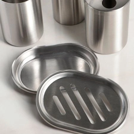 Набор для ванной, 4 предмета (мыльница, дозатор для мыла, 2 стакана) 3630177