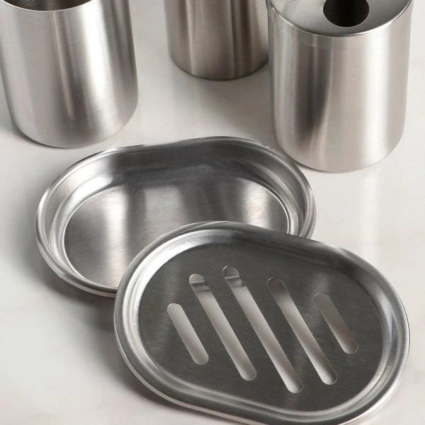 Набор для ванной, 4 предмета (мыльница, дозатор для мыла, 2 стакана) 3630177